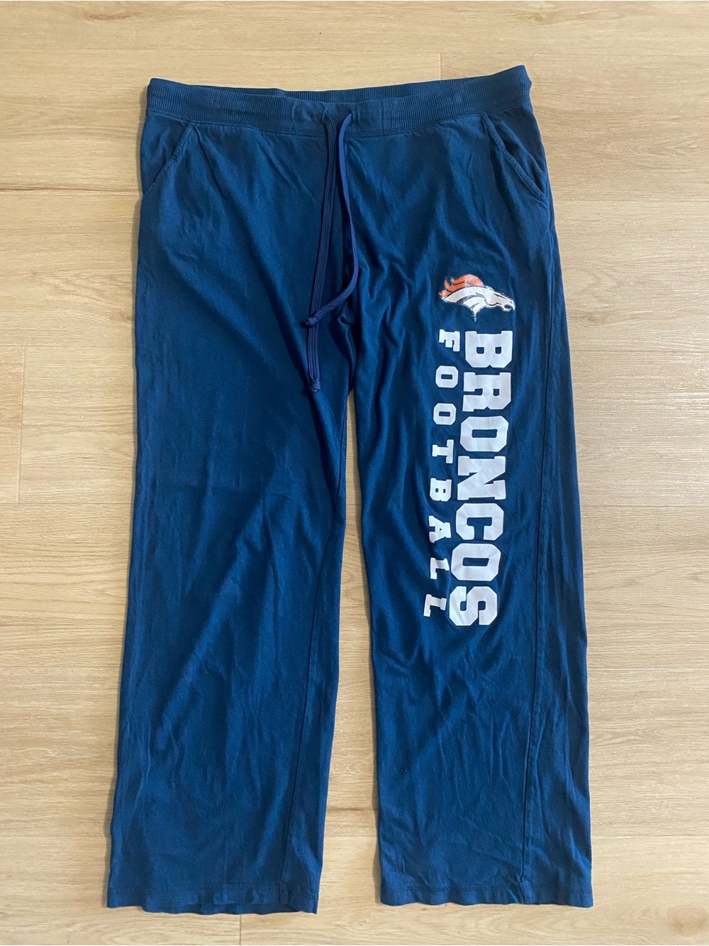 NFL Broncos Navy Blue Kids Pajama Pants with Logo